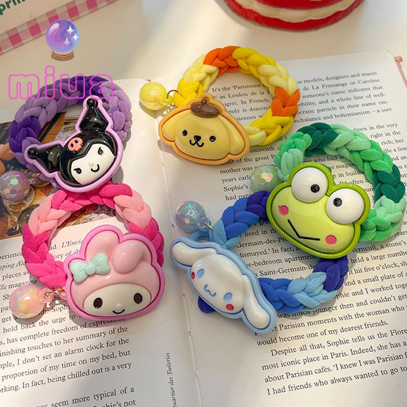 Miu🔮SANRIO Dây Buộc Tóc Hình Gấu / Dâu Tây Hoạt Hình Phong Cách Hàn Quốc Dễ Thương Cho Bé Gái 2023