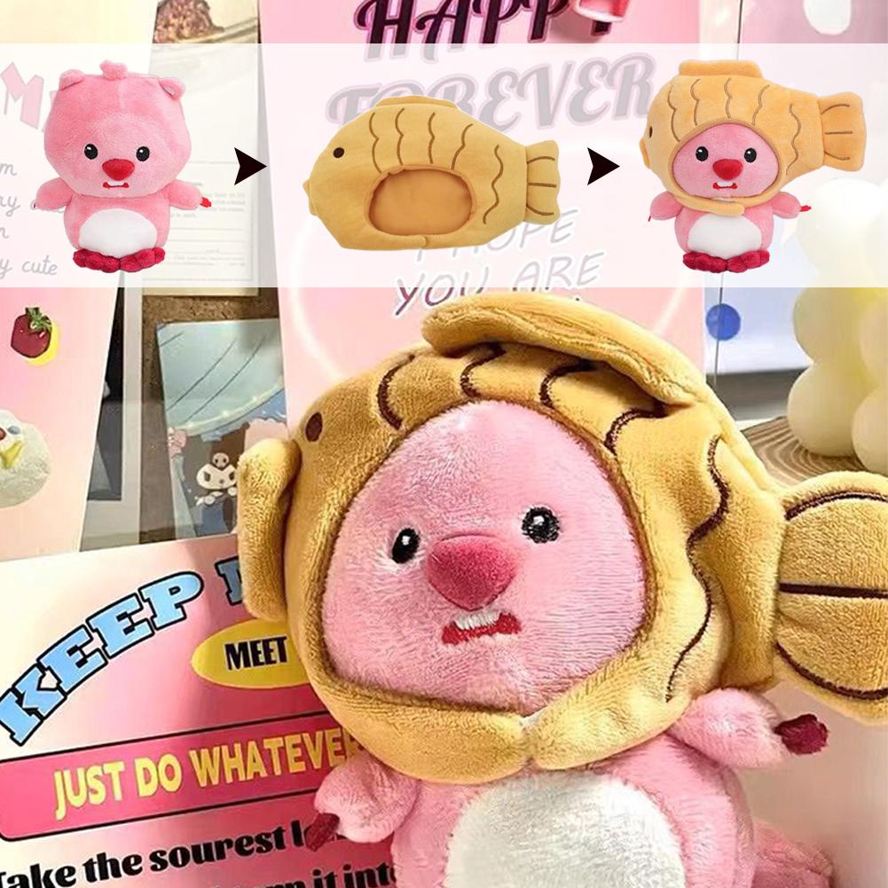 Đồ chơi nhồi bông Hình Động Vật Hoạt Hình Màu Hồng 18cm g8e9