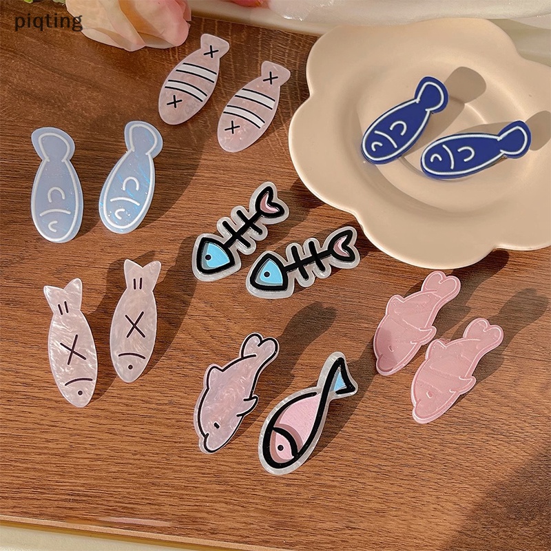 Piqt Kẹp Tóc Hình Cá Hoạt Hình Bằng acrylic Dễ Thương Vui Nhộn Thời Trang Mùa Hè Cho Bé Gái