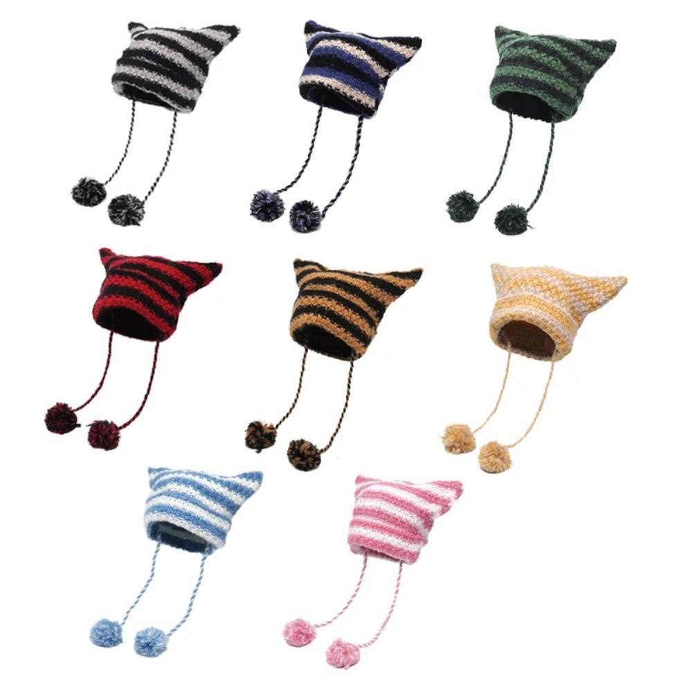Mũ Len beanie Đính Quả Bông Dễ Thương y2k