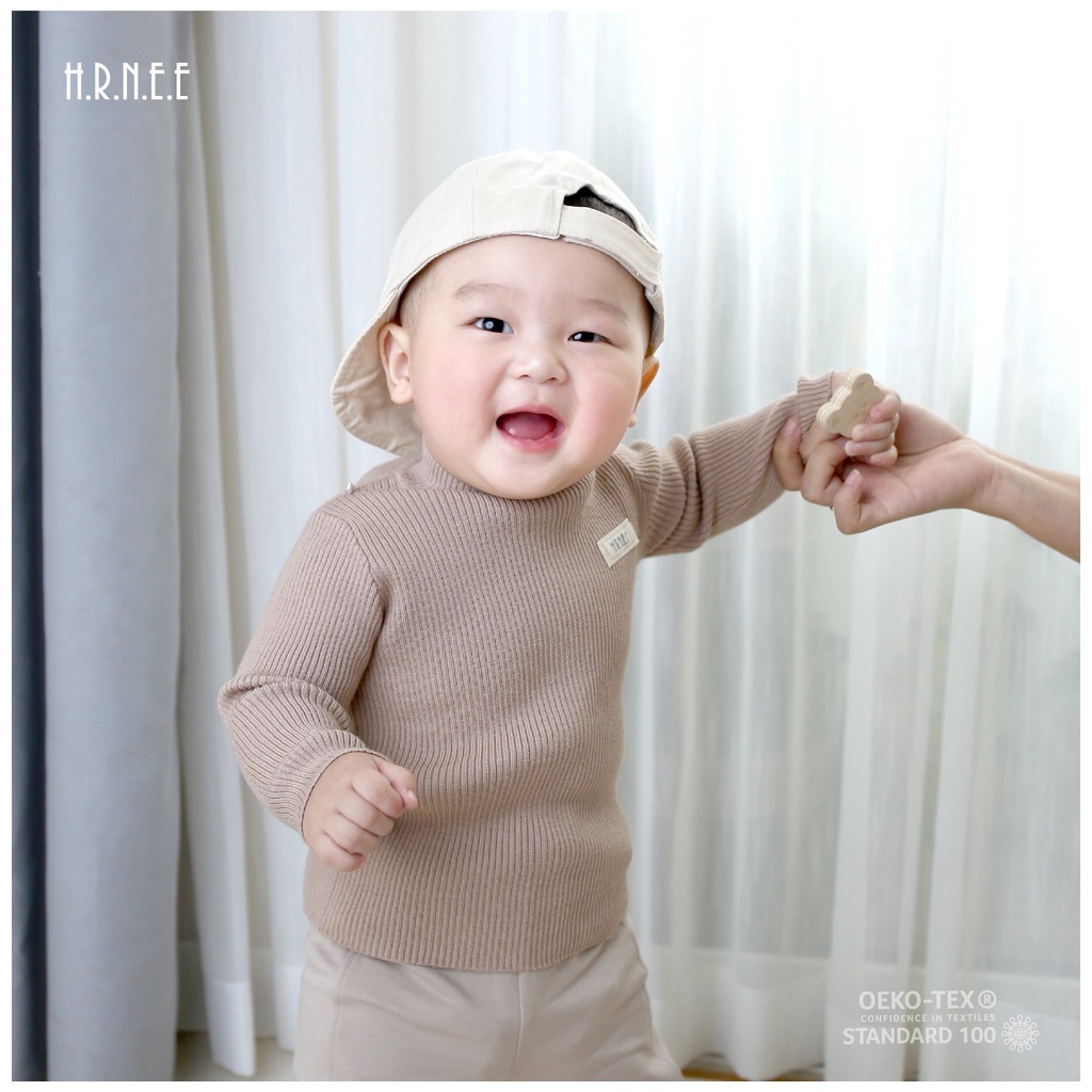 Áo len giữ nhiệt cổ 2p Hrnee cho bé trai, bé gái