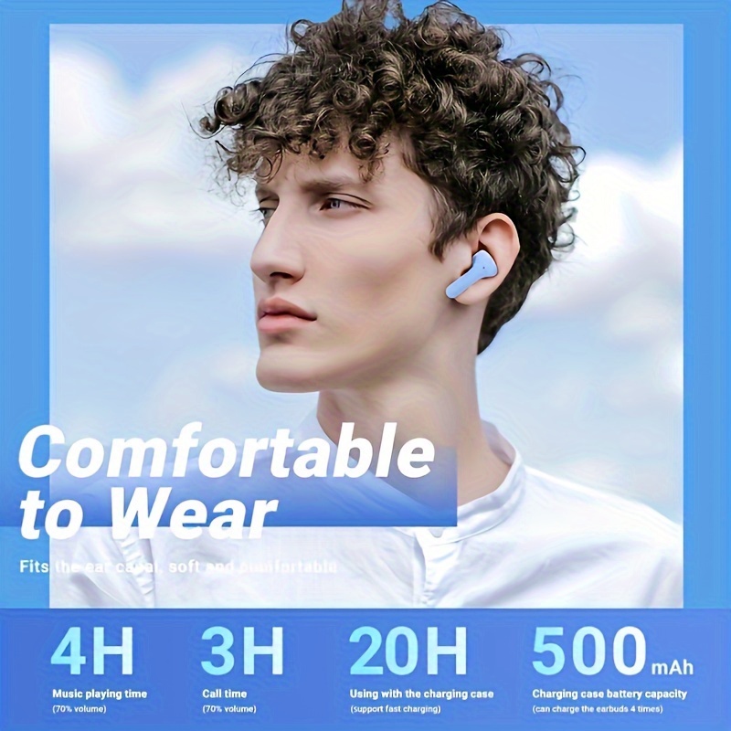 Tws Tai Nghe Nhét Tai s8 bluetooth Không Dây 5 Màu Trong Suốt Với Màn Hình Kỹ Thuật Số Giảm Tiếng Ồn Tích Hợp mic senbenbao