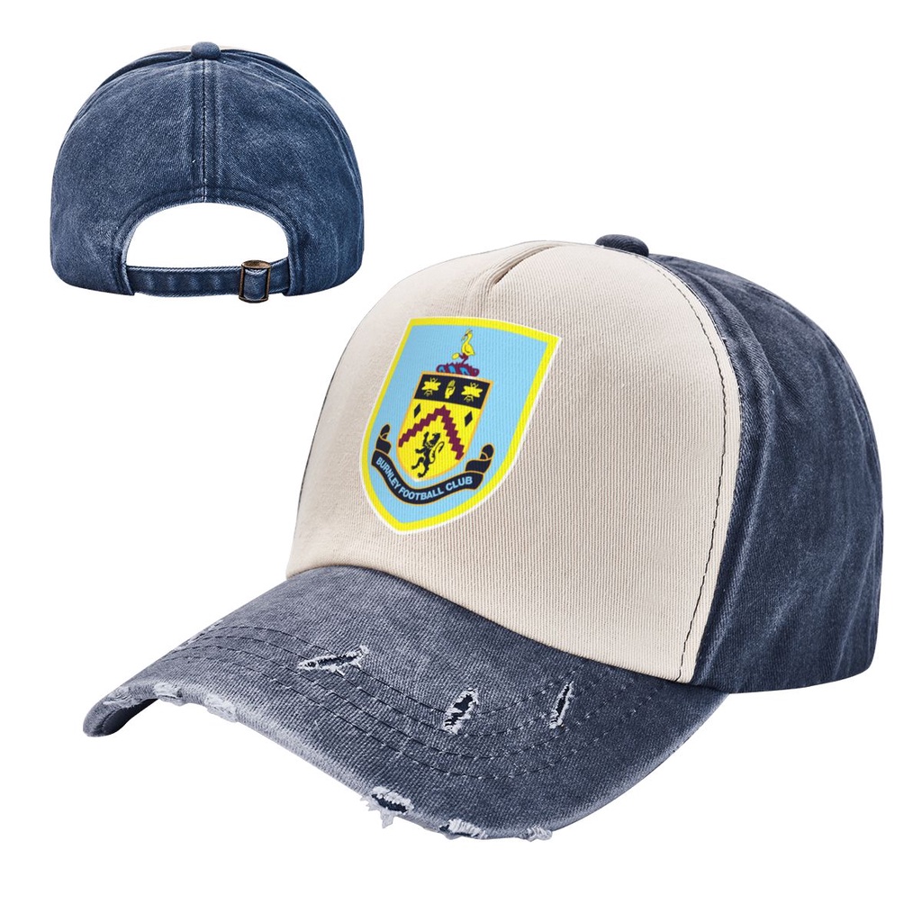 Mũ Cao Bồi Burnley F.C. Logo, Thiết Kế Tương Phản, 100% Cotton, Dễ Thay Đổi Kích Cỡ, Phù Hợp Cho Nam