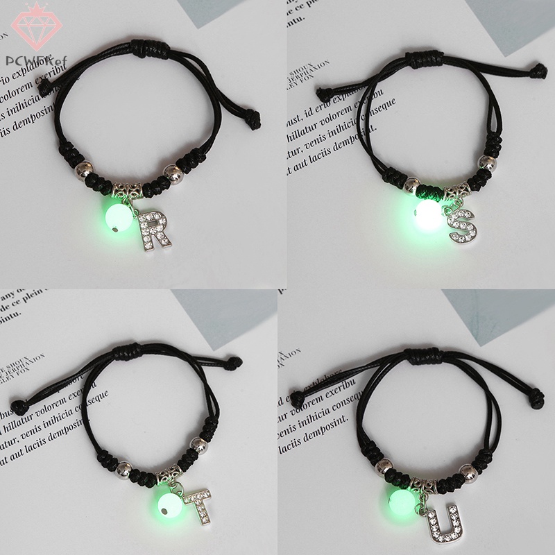 Vòng Đeo Tay Dây Xích Điều Chỉnh Được Chữ Cái Dạ Quang Thời Trang Cho Cặp Đôi / Tình Bạn