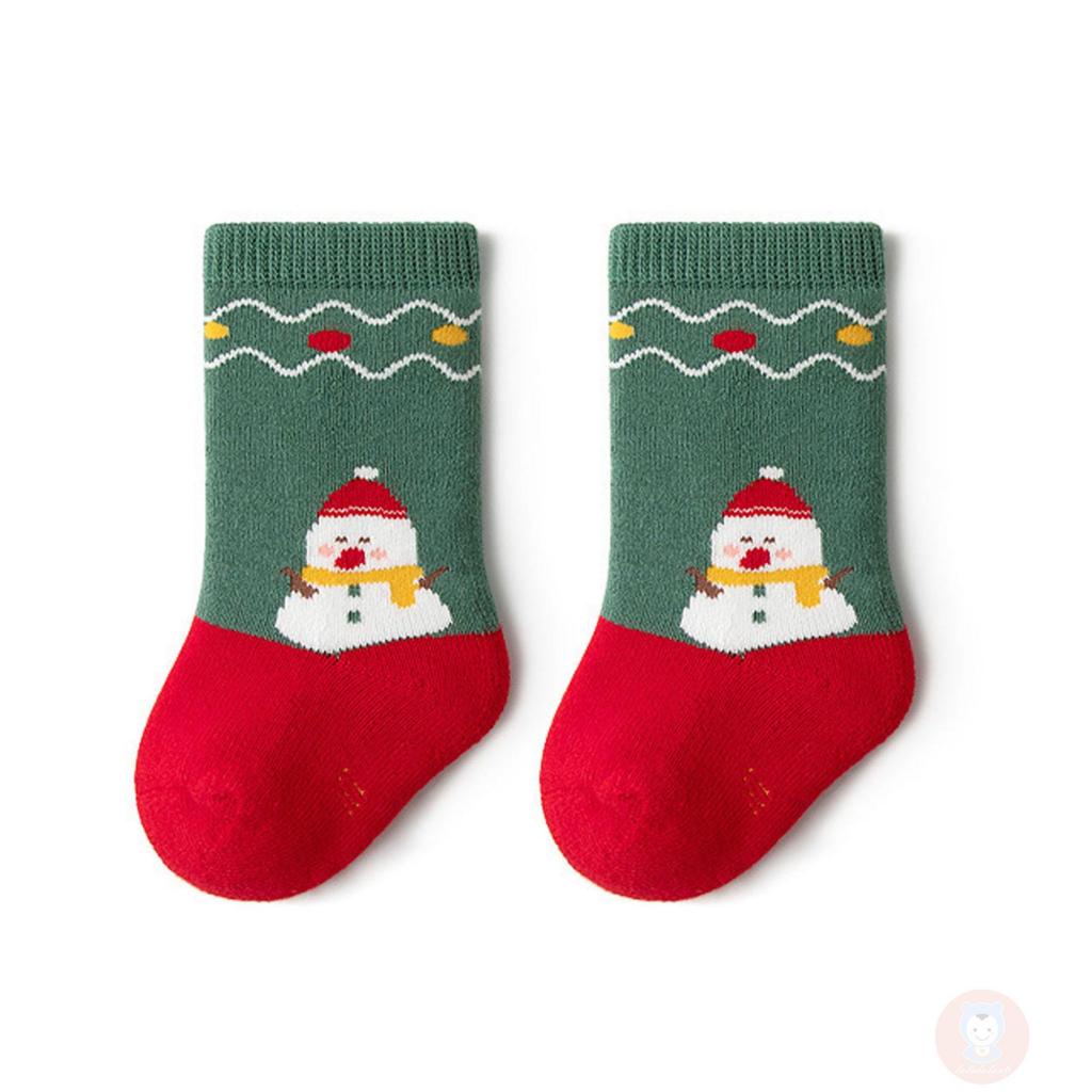 Laa6-giày Giáng Sinh Bằng cotton Dày Ấm Áp Cho Bé