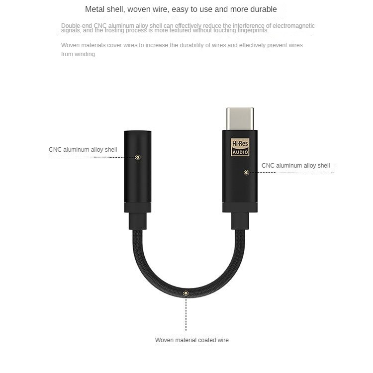 Thiết Bị Khuếch Đại Âm Thanh hifi type c Sang Jack Cắm 3.5mm Chuyên Dụng Cho meizu pandaer dac