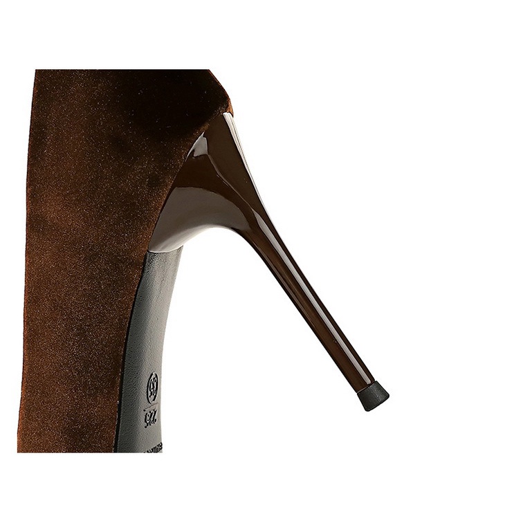 Bigtree Giày Cao Gót 9.5cm Da Lộn Mũi Nhọn Thời Trang Cho Nữ