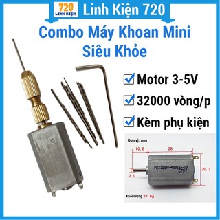 Combo máy khoan mini 180/132 5v siêu khỏe v1