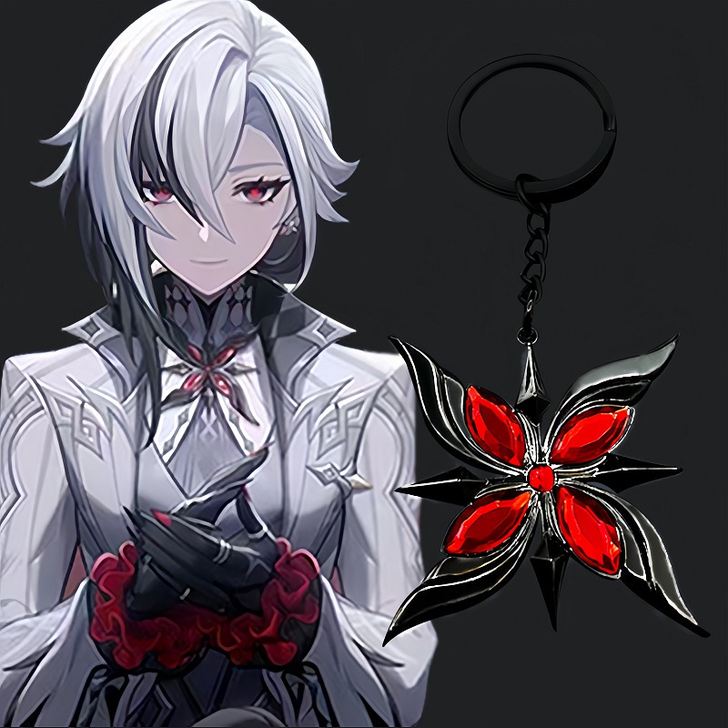 Ere1 genshin Vòng cổ Kim Loại Mặt Hình arlecchino anime otets vision Mắt Thần