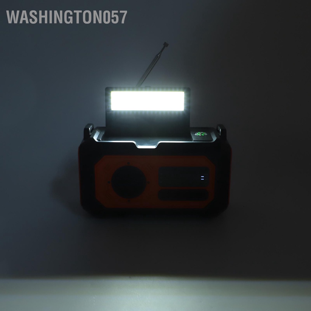 Washington057 12000MAh Thời Tiết Khẩn Cấp Đài Phát Thanh Năng Lượng Mặt Trời Tay Quay Đèn Pin Đọc Sách La Bàn Sạc Điện Thoại Di Động AM FM NOAA