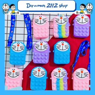 Túi đeo chéo silicon pop it Doraemon Đô Rê Mon siêu dễ thương