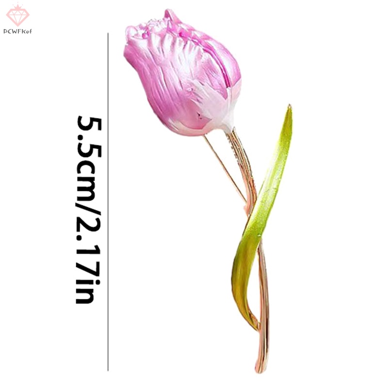 Ghim Cài Áo Hình Hoa tulip Màu Hồng Dành Cho Tiệc Cưới Mới