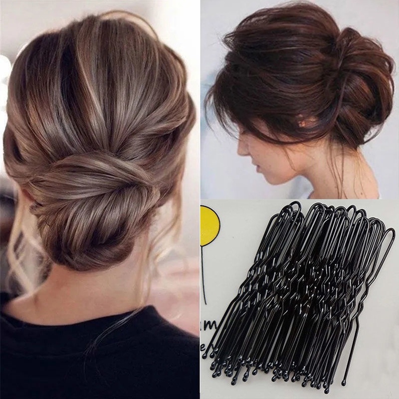 Haimeikang Set 50 Kẹp Tóc Một Hàng Hình Chữ u Cá Tính