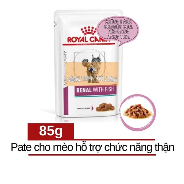 Pate Cho Mèo ROYAL CANIN RENAL WITH FISH 85G - Hỗ trợ sỏi thận ở mèo
