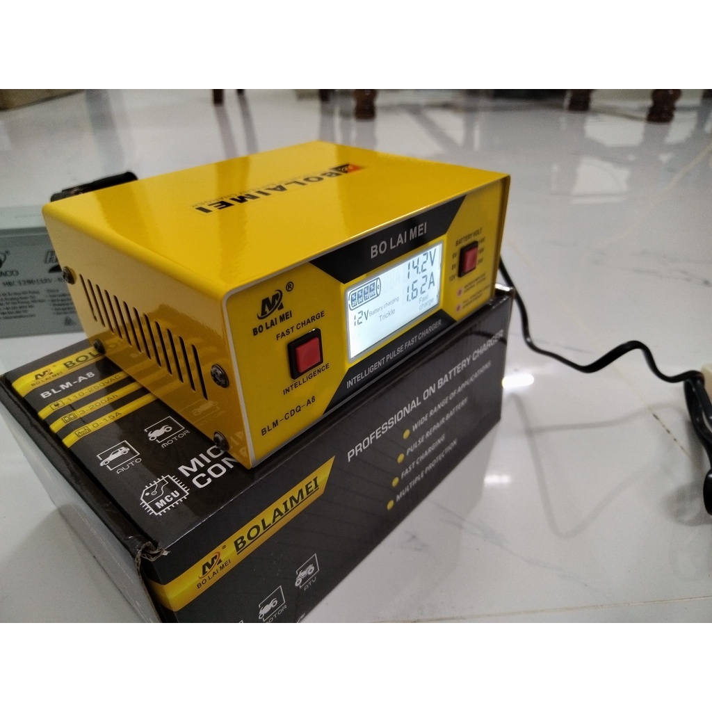 Bộ Sạc Thông Minh Siêu Sạc Acquy 6v-8V-12V-14V-16-24v-Máy sạc bình Ắc quy 6 chệ độ- BLM-CDQ-A8