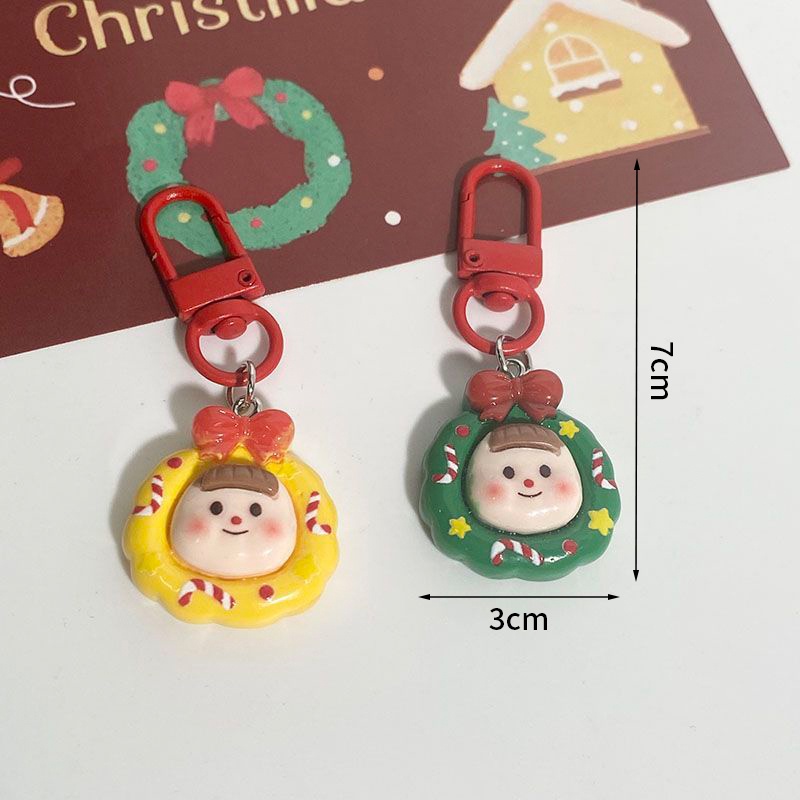 Móc Khóa Thiết Kế Mặt Em Bé Hoạt Hình Dễ Thương Dùng Làm Quà Tặng Giáng Sinh