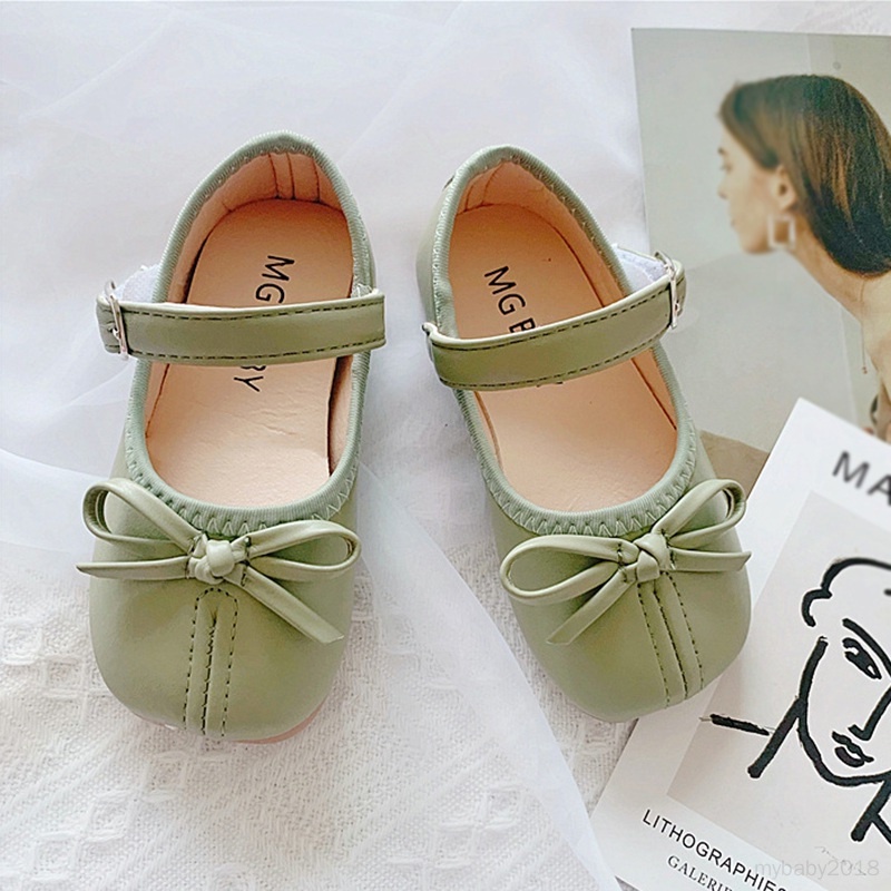 Giày Búp Bê Đế Mềm Chống Trượt Đính Nơ Xinh Xắn Cho Bé Gái