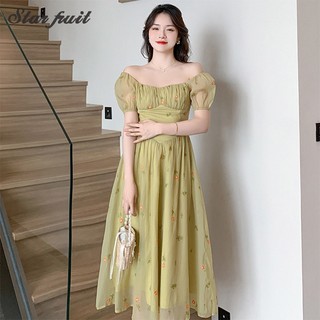 Đầm Dáng Dài Chiết Eo Thiết Kế Mới Thời Trang Mùa Hè Theo Phong Cách Pháp