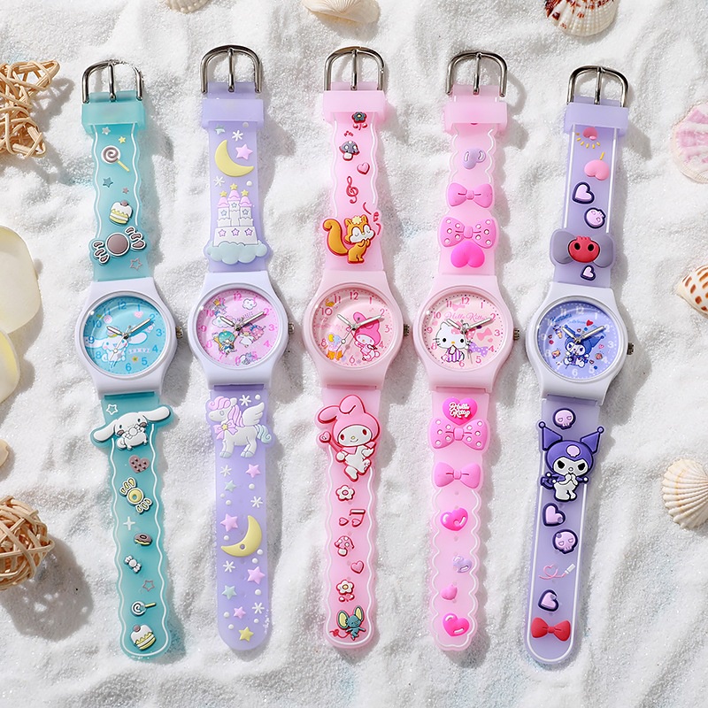 Kuromi Đồng Hồ Đeo Tay Thạch Anh Hình sanrio cinnamoroll kawaii Thời Trang Cho Học Sinh Nữ