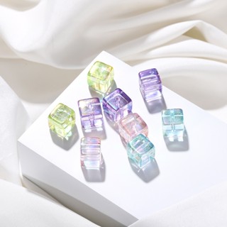 St.kunkka Set 5 Hạt Xỏ Lỗ Hình Vuông Bằng acrylic Chất Lượng Cao Nhiều Màu Sắc Dùng Để Làm Vòng Tay / Dây Chuyền diy