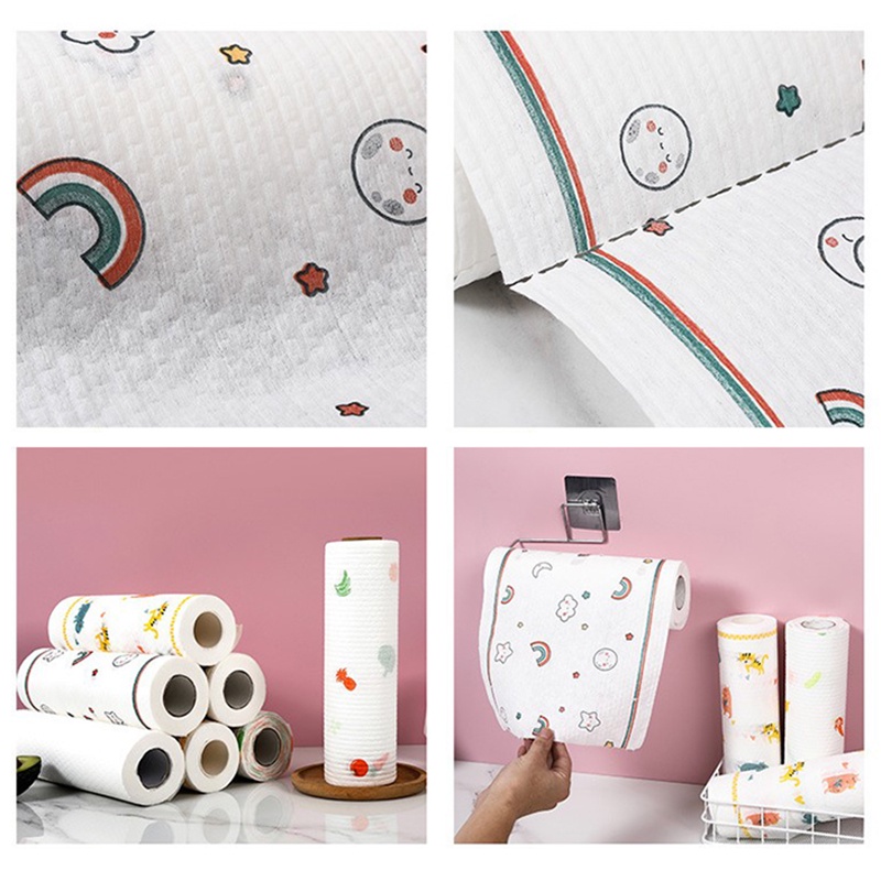 Disposable Kitchen Non Woven Cleaning Dish Cloth Towels Rags Printing Pattern