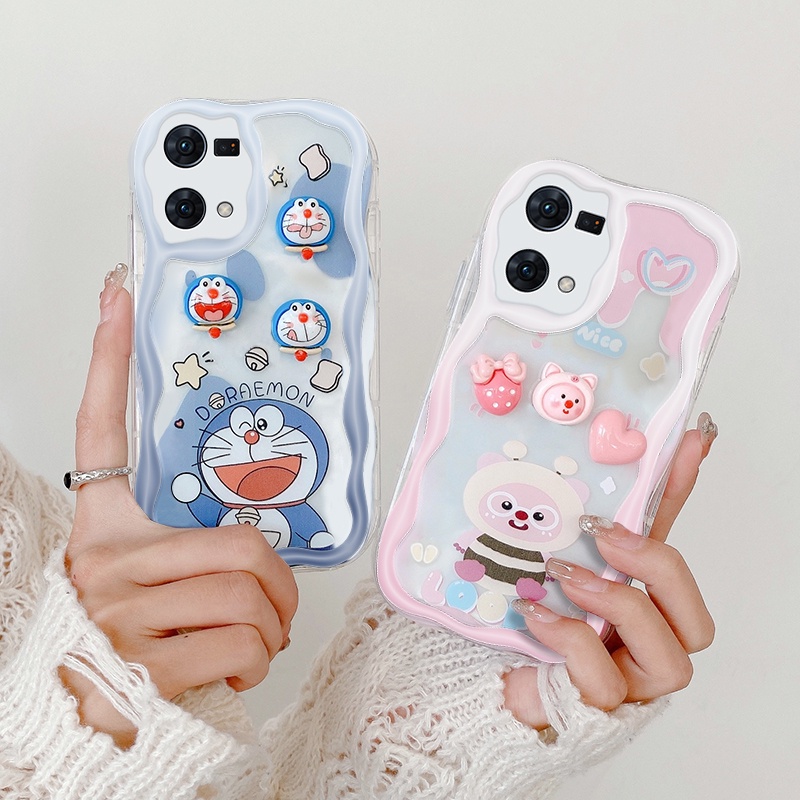 Ốp lưng Oppo Reno 7 4G Vỏ Oppo Reno 8 4G Búp bê 3D Doremon Phim hoạt hình trong suốt Vỏ mềm cho Oppo Case XXNY