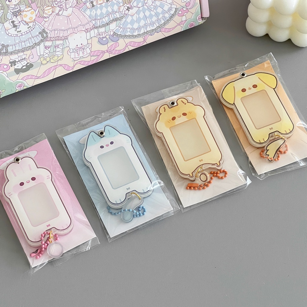 Móc Khóa Hình Động Vật Hoạt Hình one inch Bằng acrylic