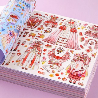 Best-Seller on Douyin# New Girl Dressing up Stickers Handmade Cute Diy Girl Educational Toys Quiet Book Princess Dressing up Stickers Sticker Book 10. 5hhl