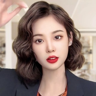 Tóc Giả Ngắn 40cm Xoăn Tự Nhiên Màu Sắc Tự Nhiên Có Mái Bằng Sợi Tổng Hợp Dành Cho Nam Và Nữ