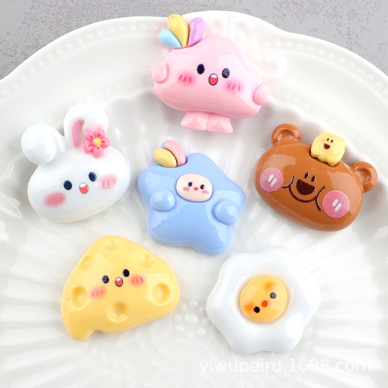 PVN62100 Kẹp Tóc Hình Ngôi Sao Đám Mây, Thỏ, Trứng, Phô Mai, Gấu Cho Bé Gái T2