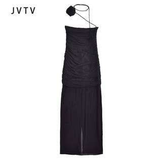 Đầm lụa JVTV 2774 họa tiết hoa thời trang
