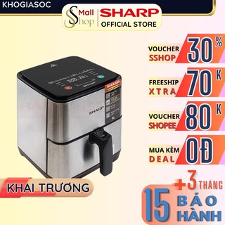 Nồi chiên sharp 5 lít chính hãng 1400w, tặng găng tay, chống dính, điều khiển điện tử kf-af50ev-st - sshop official