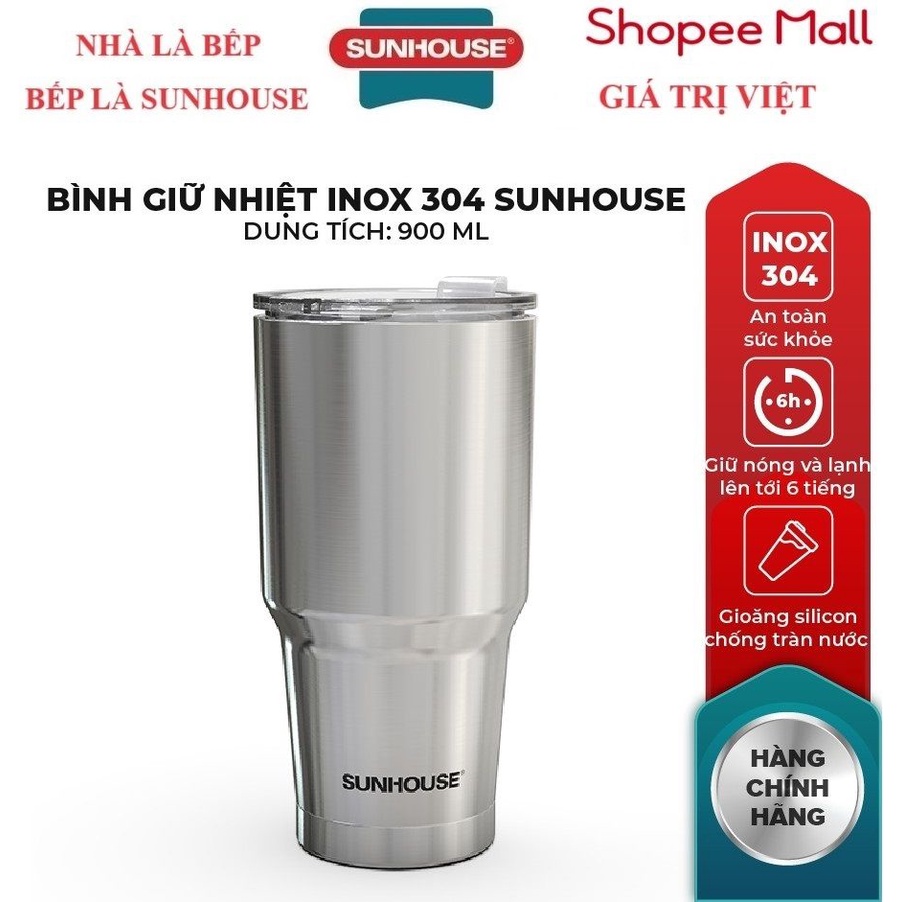 Bình giữ nhiệt Inox 304 SUNHOUSE 900ml KS-TU900I