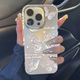 ốp iphone 11/12/13/14/15 Pro Max Fashion bươm bướm cô gái bạc Case For ốp lưng iphone 11,12,13,14,15,11PM,12PM,13PM,14PM,15PM