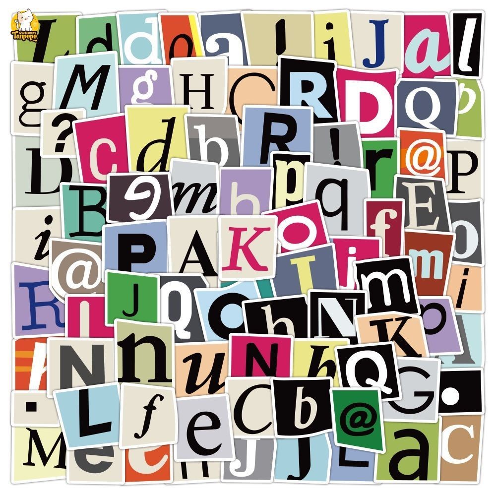 Set 20/50/100 sticker chống nước CHỮ CÁI PHONG CÁCH LIFESTYLE HIỆN ĐẠI VINTAGE dán mũ bảo hiểm vali laptop đàn ốp lưng