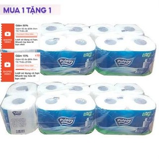 Giấy vệ sinh Pulppy, lốc 10 cuộn, giấy lụa, an toàn cho làn da nhạy cảm