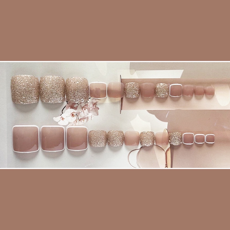 Nude Mịn Móng Chân Mọc Ngược nuogu Miếng Dán Móng Chân Phong Cách Nhẹ Nhàng Bán Sỉ Miếng Dán Móng Chân