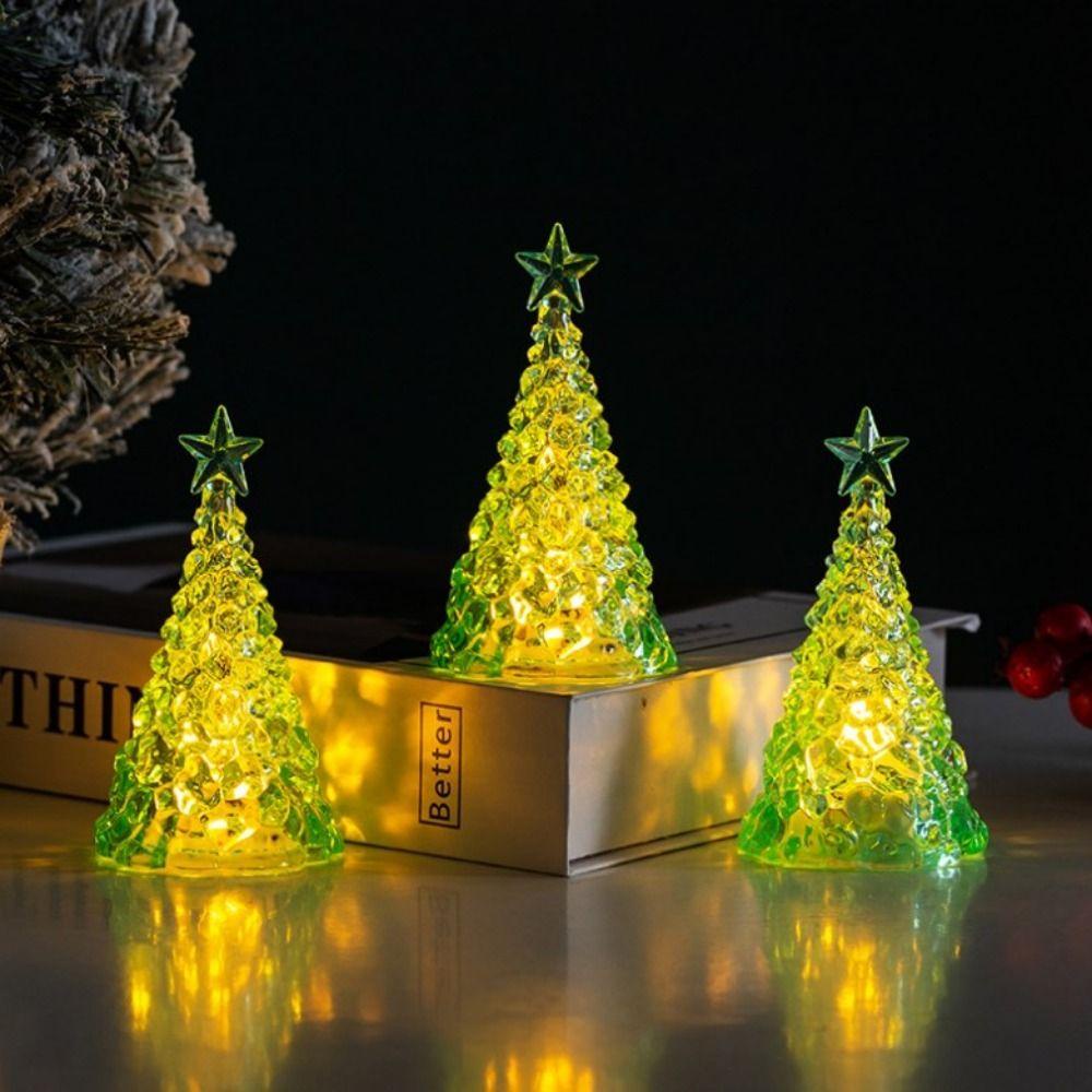Cây Thông Noel mini Bằng Pha Lê Phát Sáng Để Bàn Trang Trí Giáng Sinh