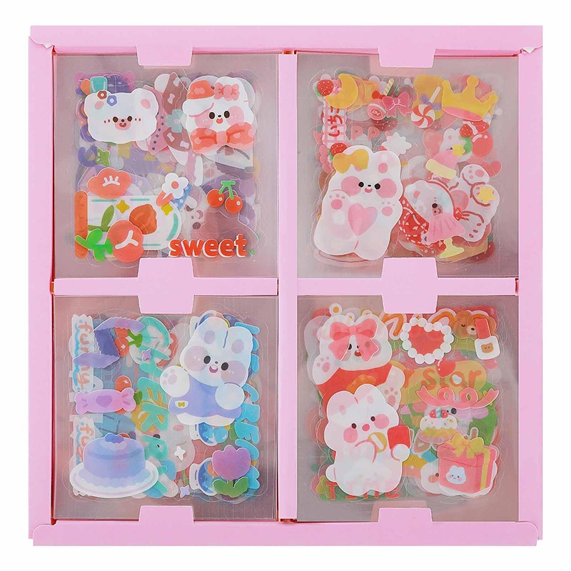 Bộ 100 Miếng Dán Hoạt Hình Xinh Xắn Dùng Trong Trang Trí   RYVN