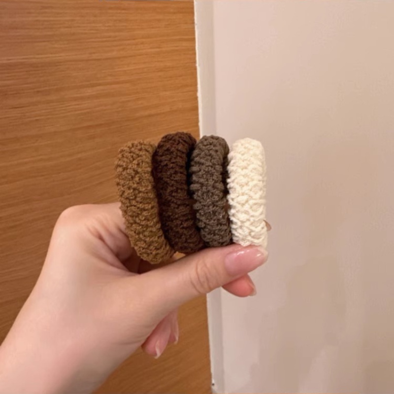 Mới Dây Cột Tóc Cao Su Co Giãn Đính Bóng Lông Dành Cho Nữ