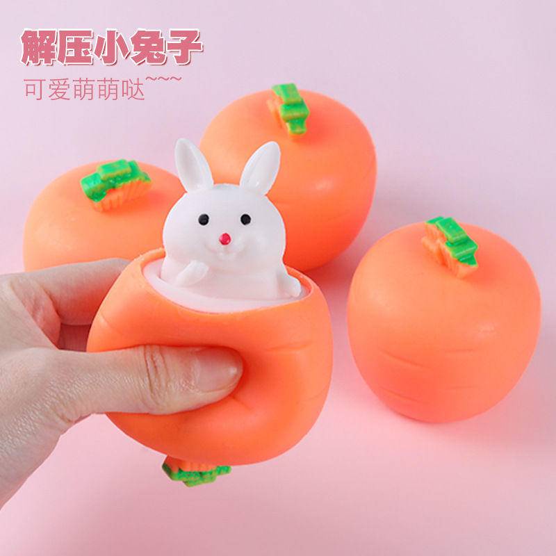 Đồ Chơi Bóp Giảm Căng Thẳng Hình Thỏ Cà Rốt