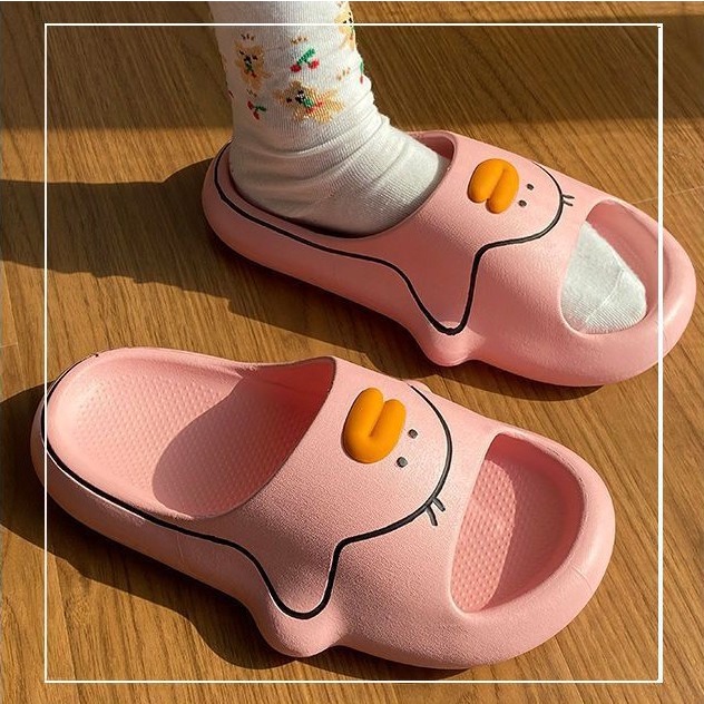 C-FOOT Dép Quai Ngang Họa Tiết Vịt Hoạt Hình Dễ Thương