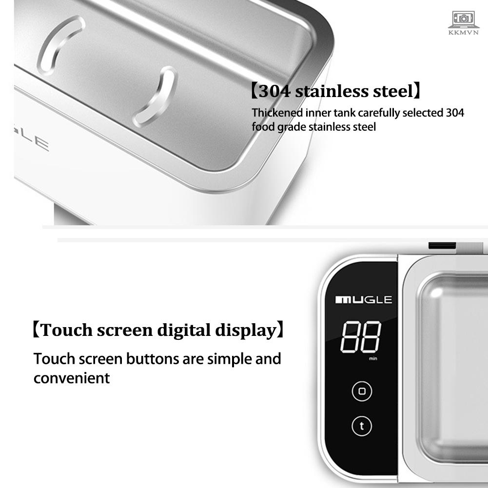 Ultrasonics Cleaning Machine Small Household Stainless Steel Cleaning Machine Glasses Braces Dentures Jewelrys Cleaning Machine 4 Timing Time Level Adjustable Touchable Screen