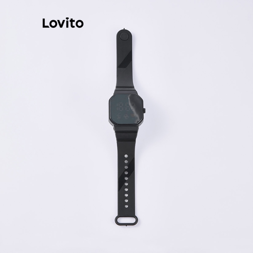 Đồng hồ điện tử/ vòng tay Lovito màu trơn thường ngày cho nữ L63AD295 (màu trắng/hồng/xanh lá/bạc/đen)