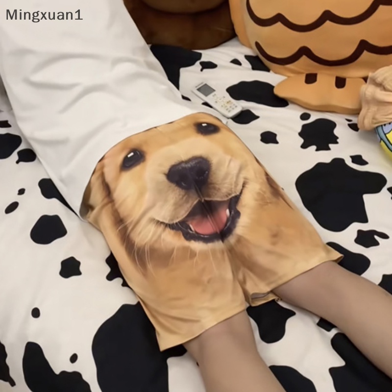 Quần Short Đi Biển Dáng Rộng Họa Tiết Chú Chó Vui Nhộn Thời Trang Mùa Hè qzz
