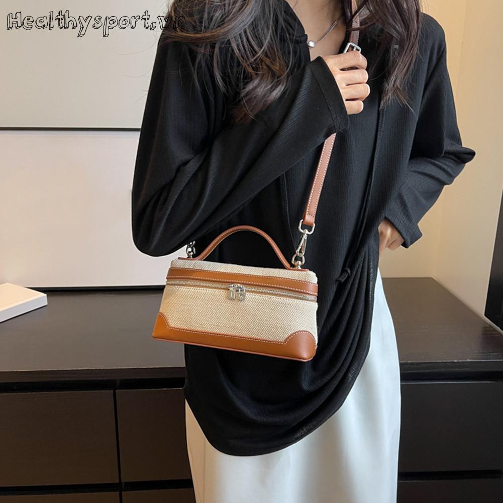 Túi Xách canvas Phối Màu Tương Phản Thời Trang Cho Nữ