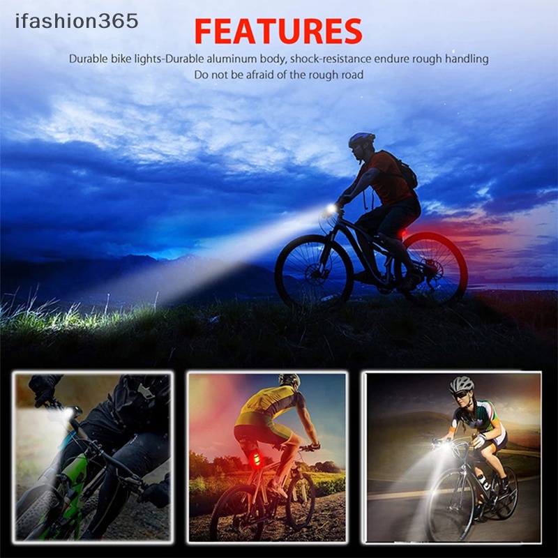Bộ Đèn Pha led usb ifashion365 Có Thể Sạc Lại Cho Xe Đạp