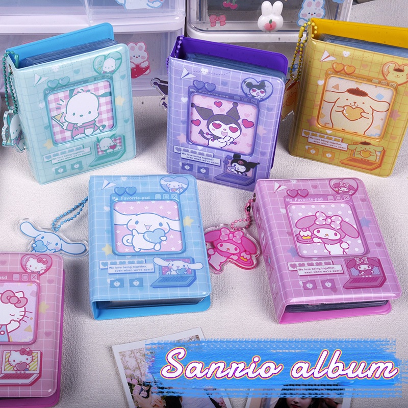 Phong Cách Mới 3-Inch Sanrio Kuromi Album Ảnh Móc Khóa Bộ Kawaii Mini Để Thẻ Photocard Thu Thập Sách Với Giá Rẻ thẻ AubessDS