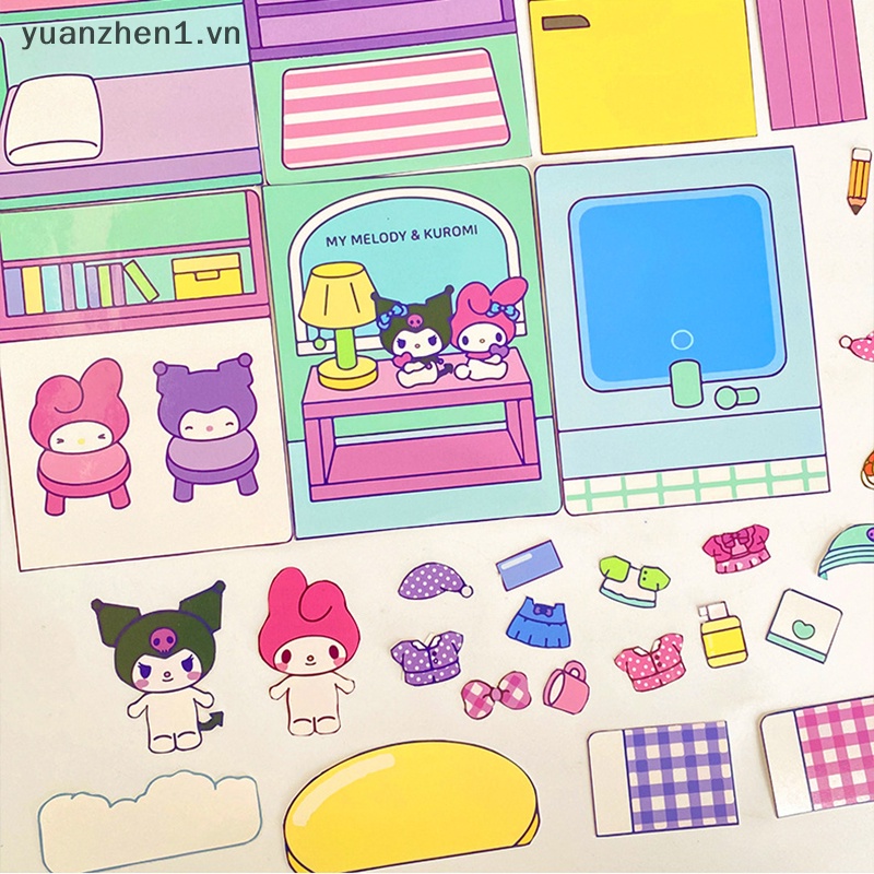 Zhen Kawaii Bộ Đồ Chơi Xếp Hình Dán sanrio kuromi Hoạt Hình Sáng Tạo Vui Nhộn diy Cho Trẻ Em vn