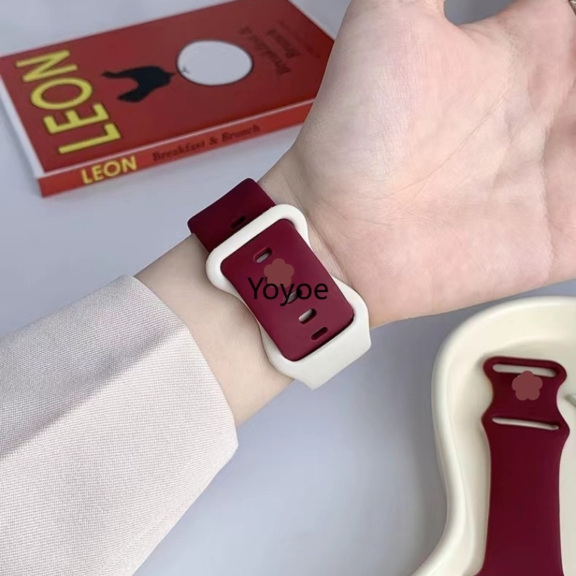 Silicone Dây Đeo Thể Thao Bằng Silicon Hình Bướm Cho iwatch series 1 2 3 4 5 6 38mm 42mm 40mm 44mm 49mm 8 7 41mm 45mm